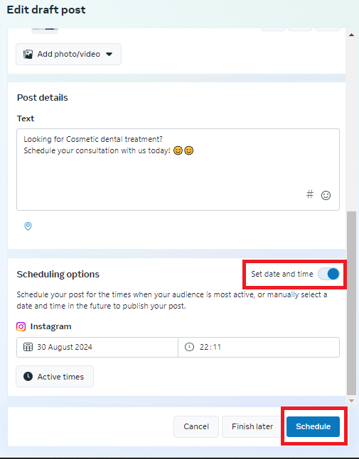 How to schedule Instagram Carousel