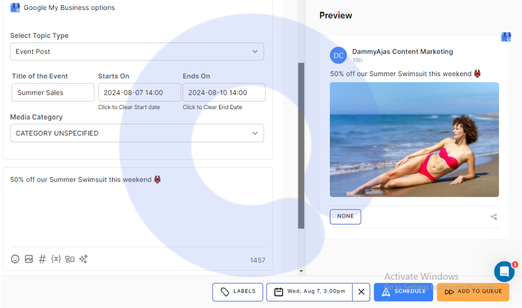 how to schedule posts on Google My Business