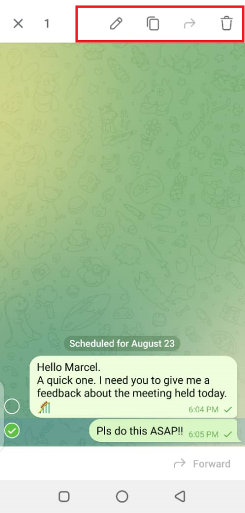 schedule Telegram messages