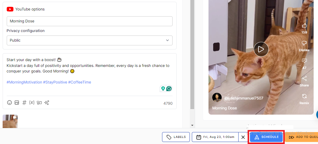 How to schedule YouTube Shorts