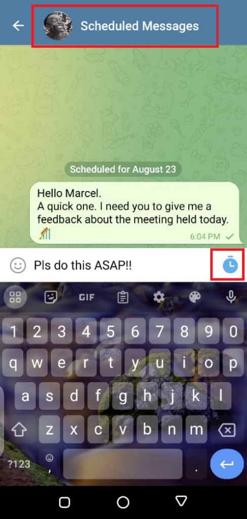 telegram scheduling feature