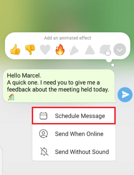 schedule Telegram messages