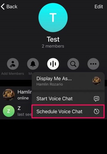 schedule voice chats on Telegram