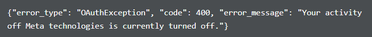 Activity Off Meta Technology Is Currently Turned Off