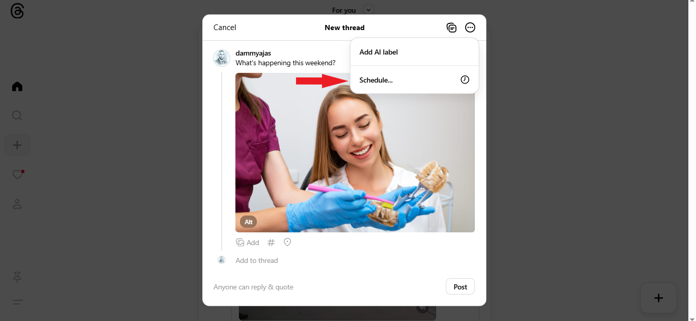 how to schedule Threads posts