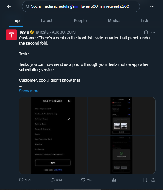 Advanced search on Twitter