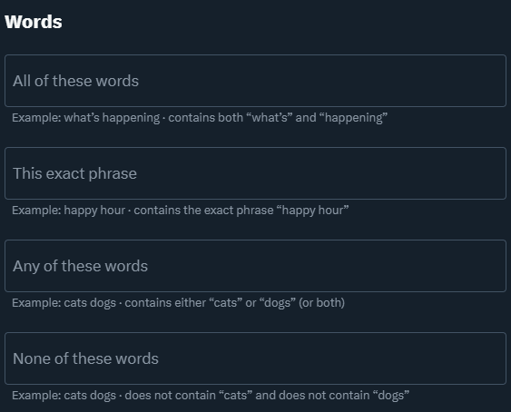 Twitter advanced search