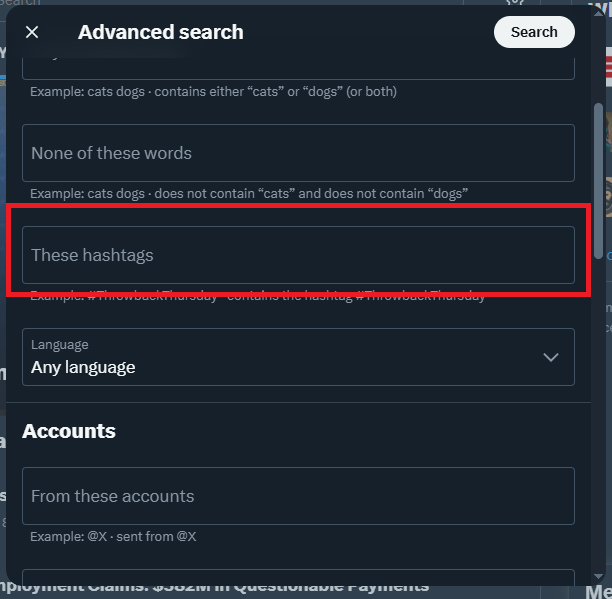 how to use Twitter advanced search