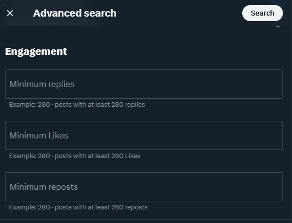 Advanced search on Twitter