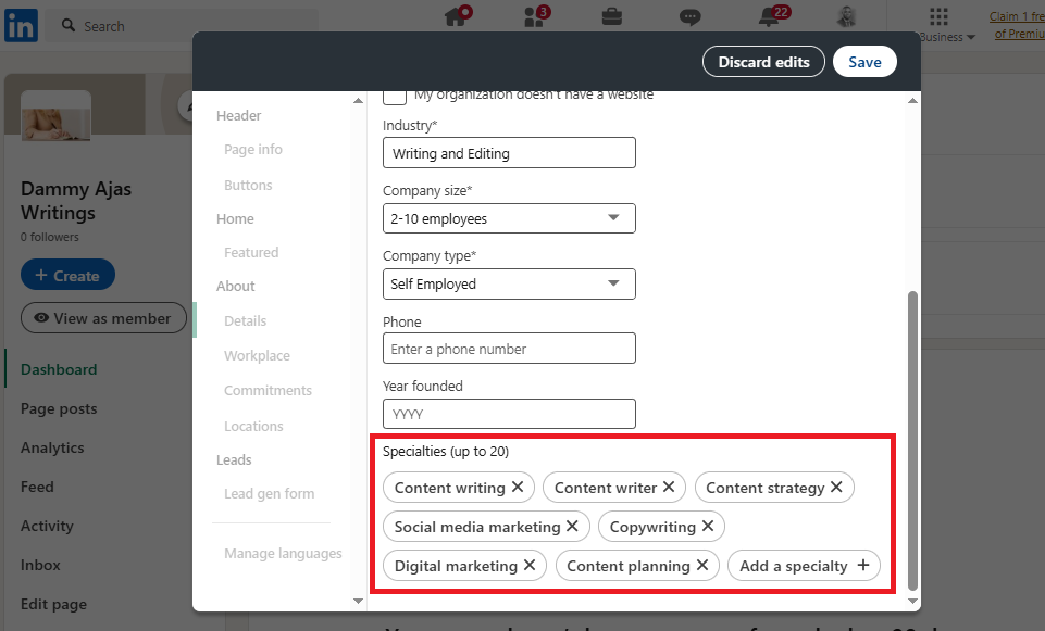 Hashtags on LinkedIn
