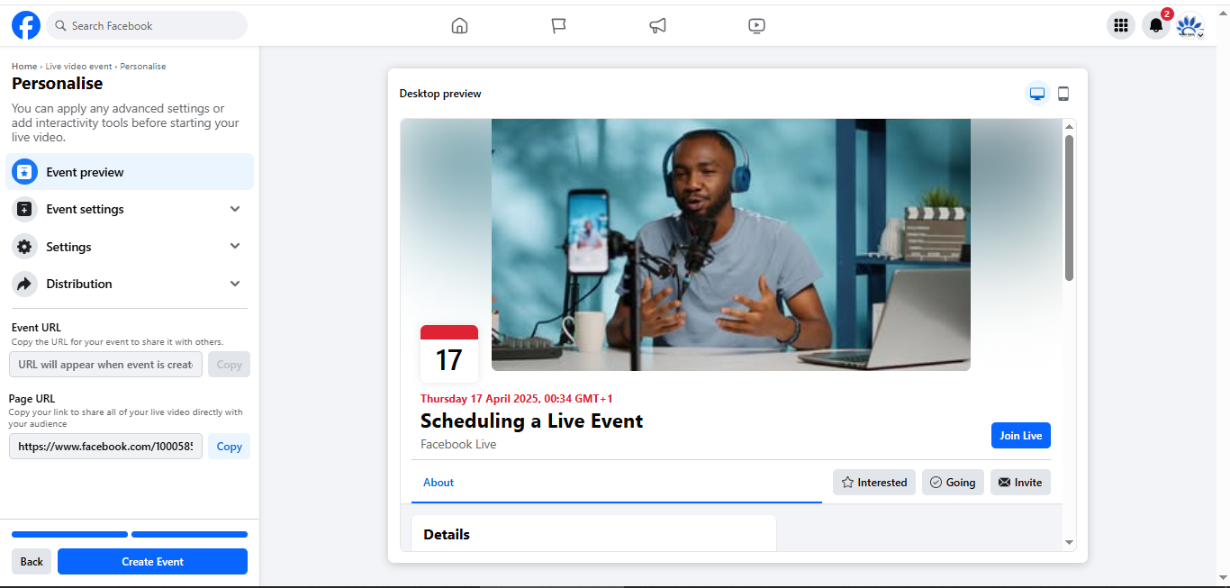 Schedule Facebook Live