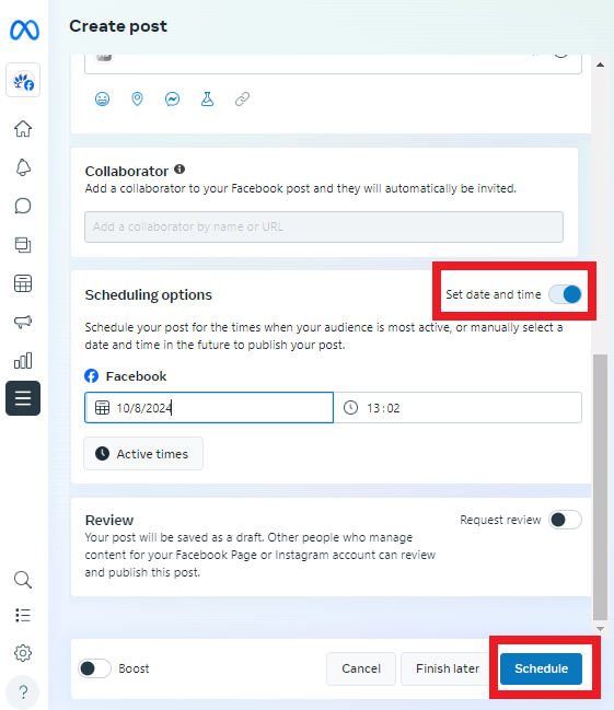 scheduling social media posts