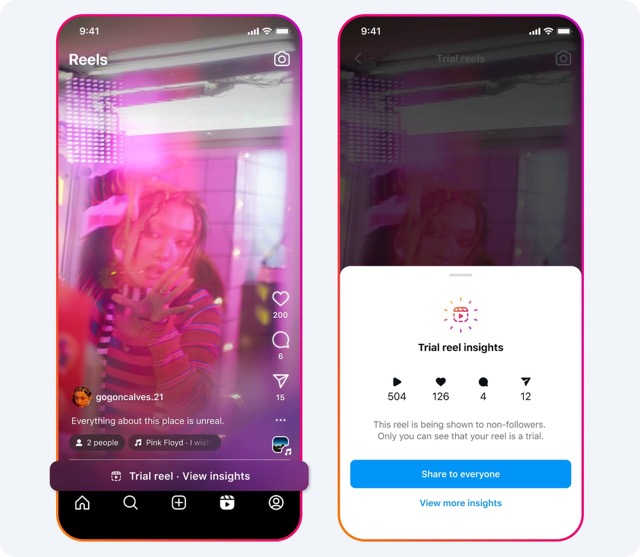 Instagram trial reels