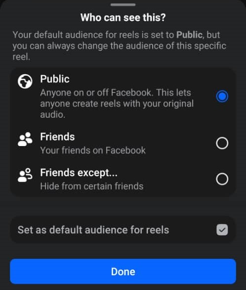 Facebook Reels