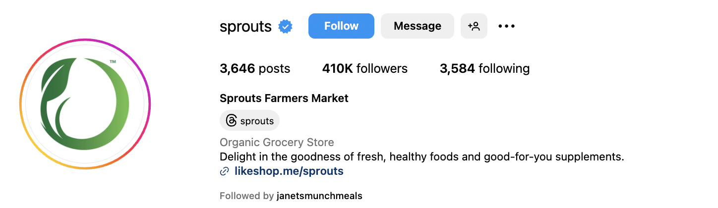 Instagram bio