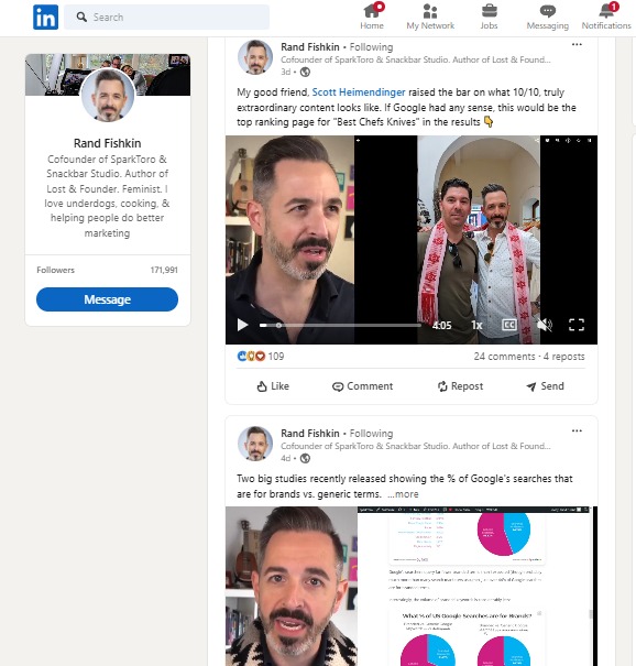 LinkedIn content strategy example