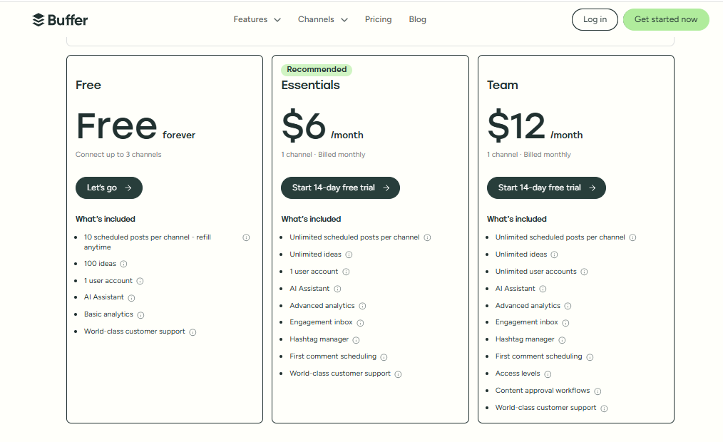 Buffer Pricing
