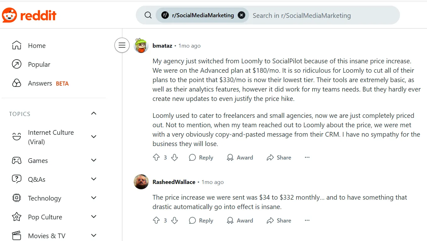 Loomly pricing hiked