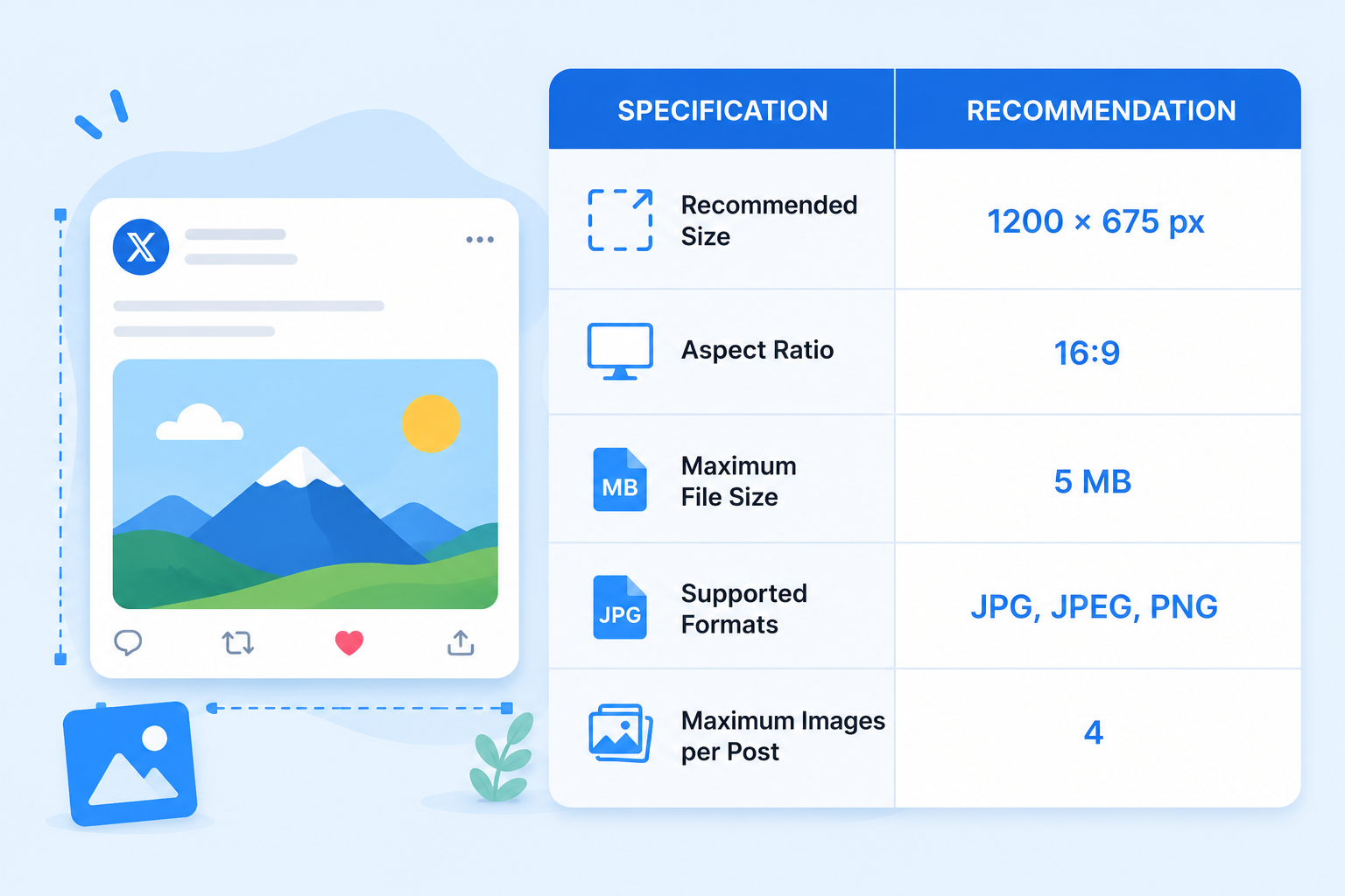 X Post Image Specifications
